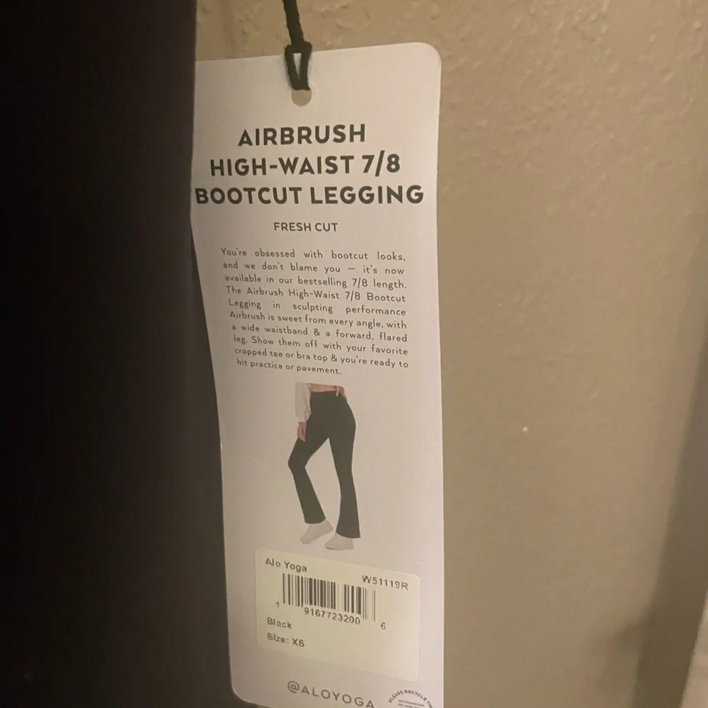 ALO Yoga Airbrush High-Waist 7/8 Bootcut Legging Black Size XS NWT